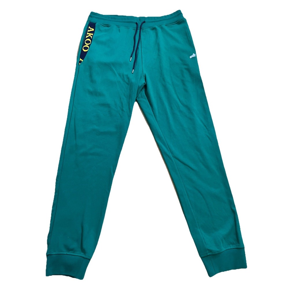 Akoo Men's Size 3XL Sweatpants Green With Embroidered Patch And Spell Out